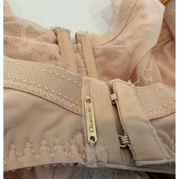 Chantelle 36DDD Full Support Lace Trim Balconette Bra Nude Adjustable Straps - Picture 5 of 5